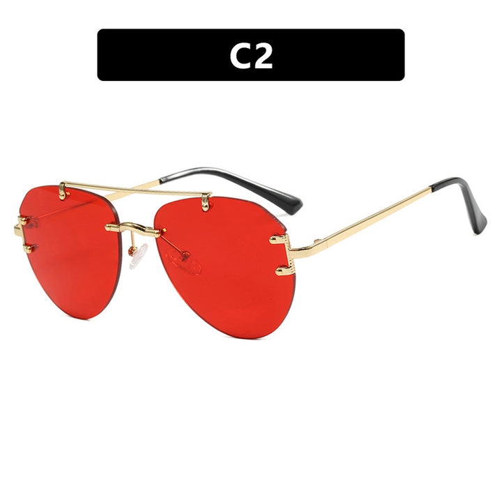 Women modern pilot sunglasses with gradient lenses and slim metal frame Bowlift