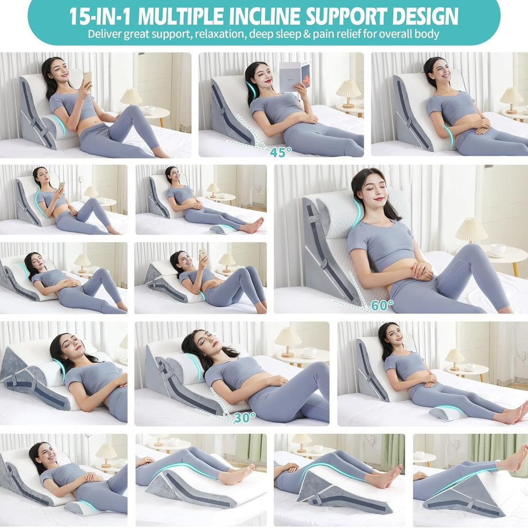 Adjustable Multi-Position Support Wedge Pillow