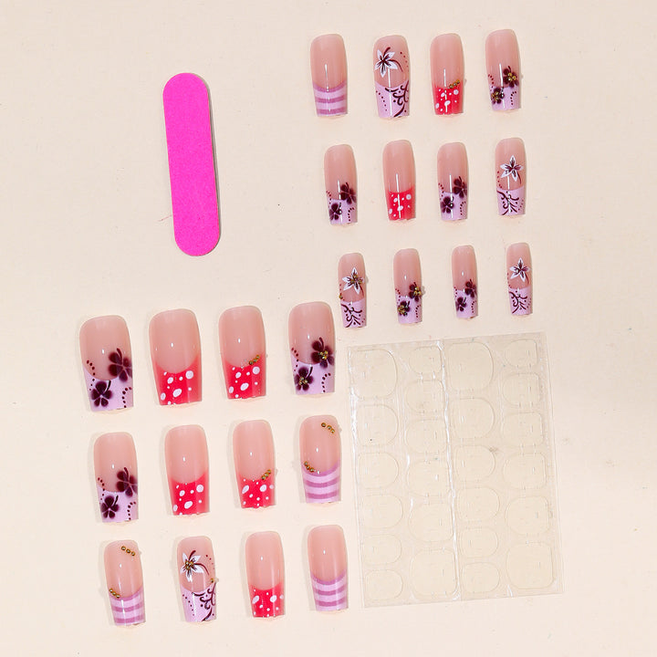 Luxurious Floral 3D Acrylic Nail Art Extensions Bowlift