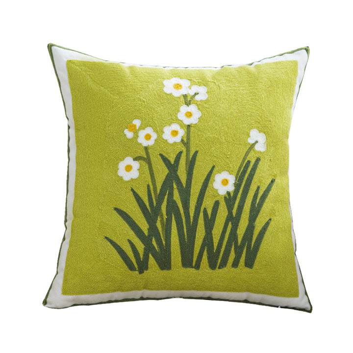 Women Decorative Cushion Cover with Fine Floral Embroidery Bowlift