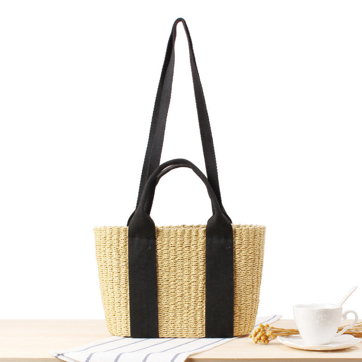 Trendy Tote Bag Made from Sustainably Woven Material with Wide Shoulder Straps Bowlift