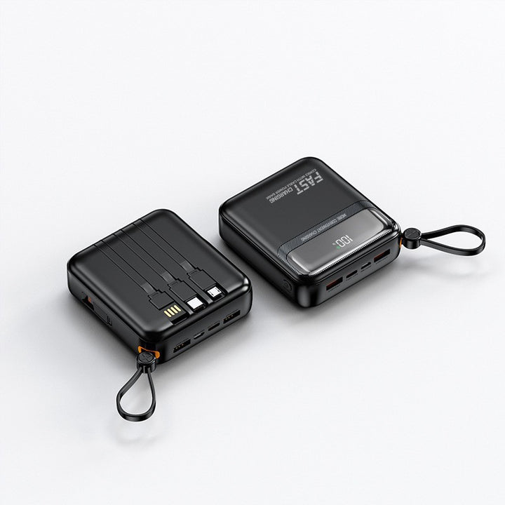 Portable power bank with integrated cables and multifunctional charging port Bowlift