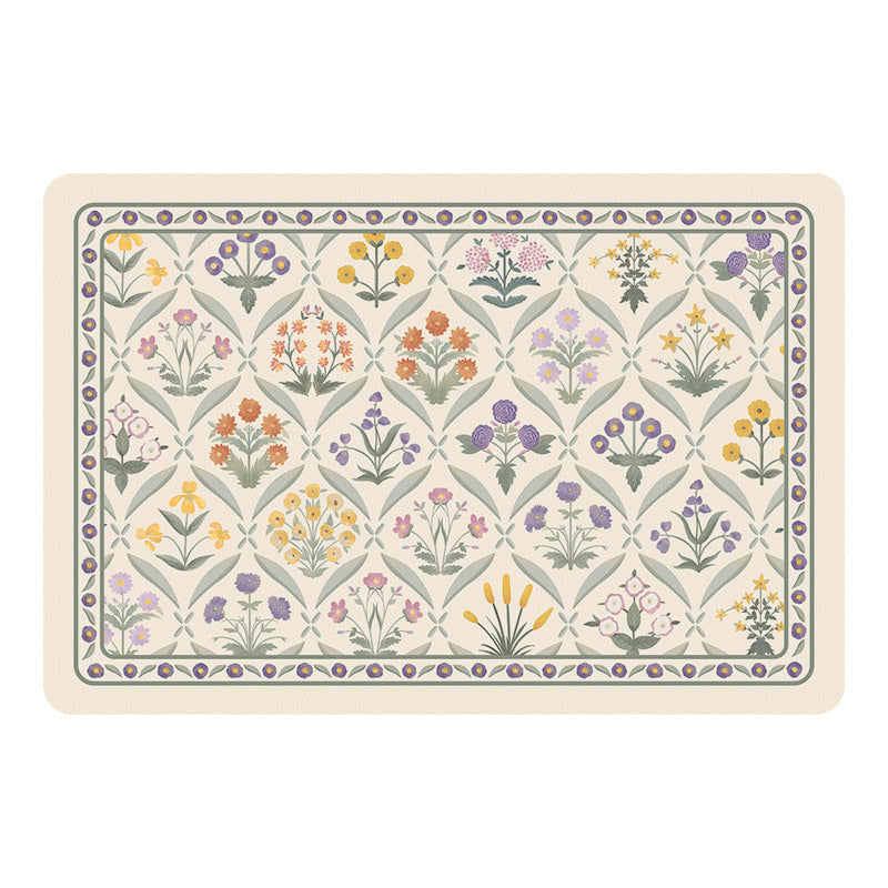 Floral Design Kitchen Mat Bowlift