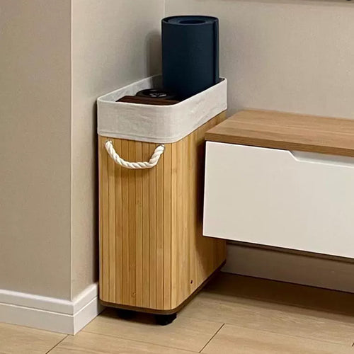 Natural Bamboo Laundry Basket with Lid Bowlift