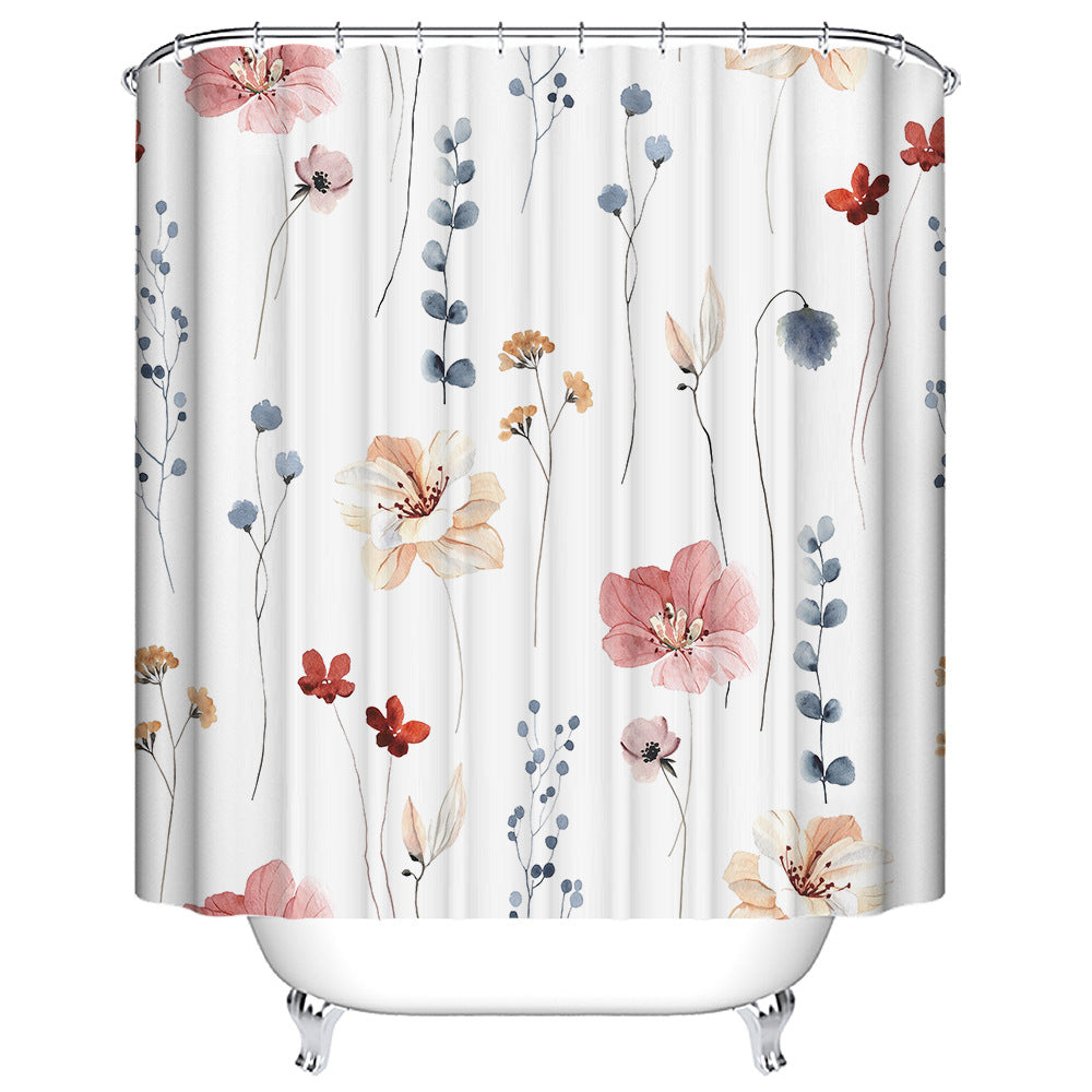 Leafy Floral Shower Curtain Bowlift