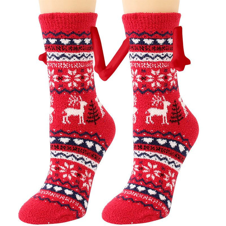 BowLift | Christmas Supplies Coral Fleece Tube Socks Warm Slipper Bed Socks Winter Soft Warm Slipper