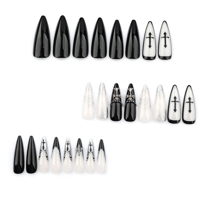 Artistic stiletto nails with unique 3D details and elegant accents Bowlift