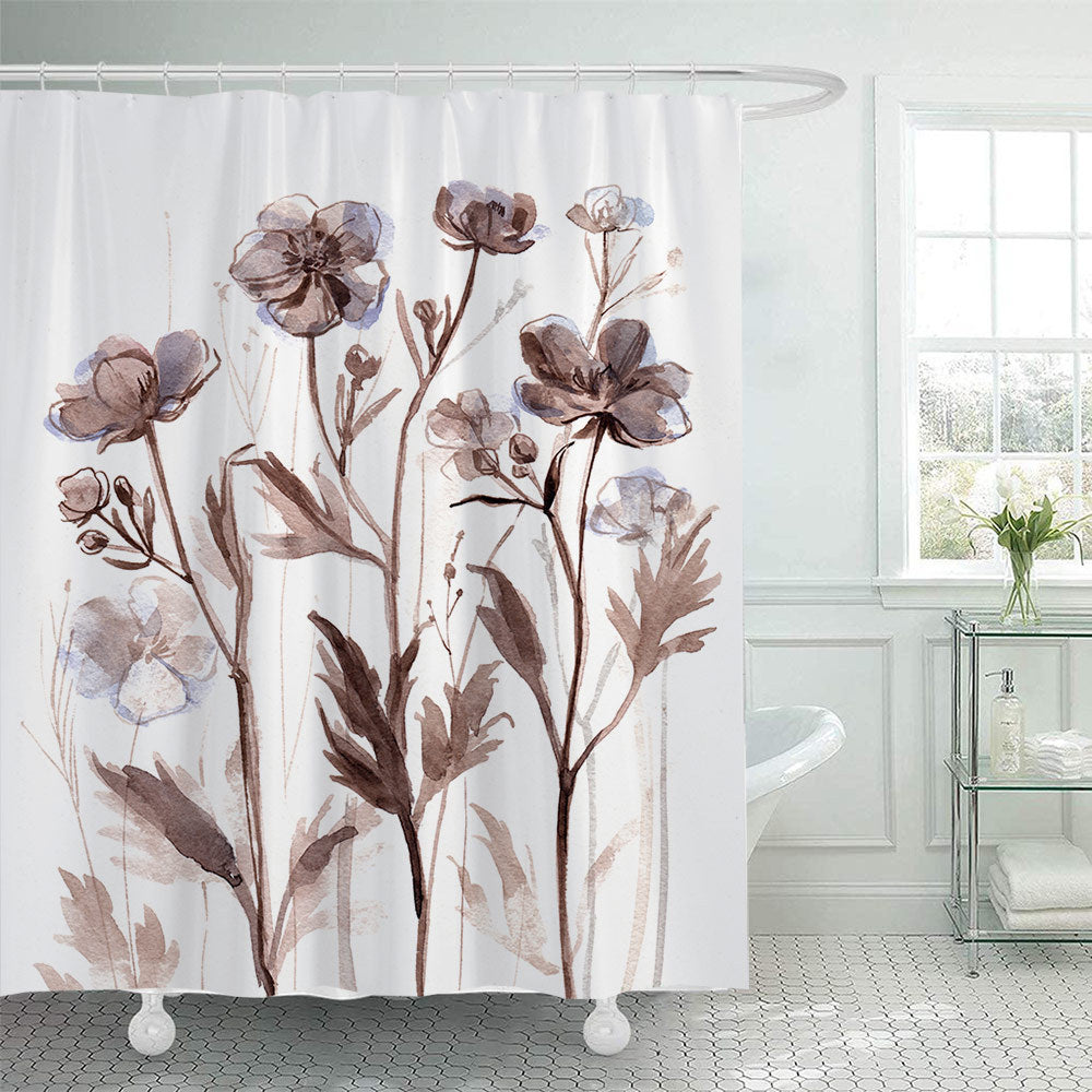 Floral Patterned Shower Curtain Bowlift