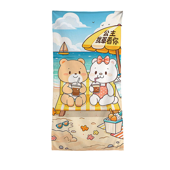 Women's beach towel with vibrant palm motif Bowlift