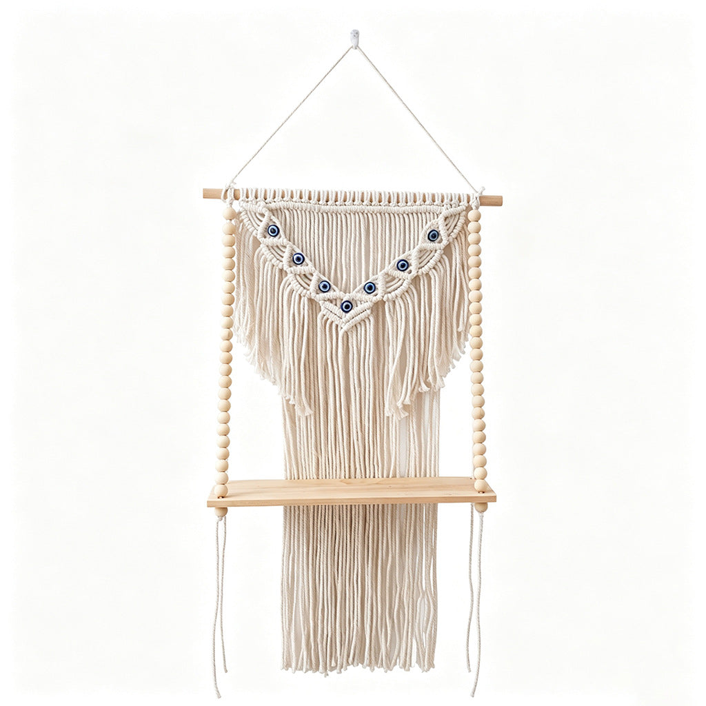 Macrame Wall Hanging Shelf with Decorative Beads Bowlift