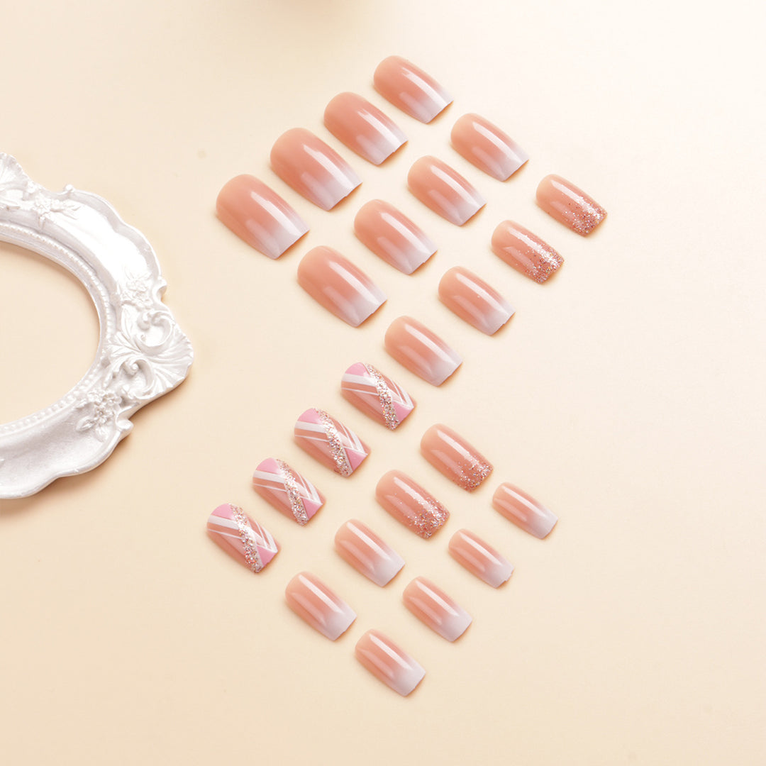 Elegant Glossy Press-On Nail Design Set Bowlift