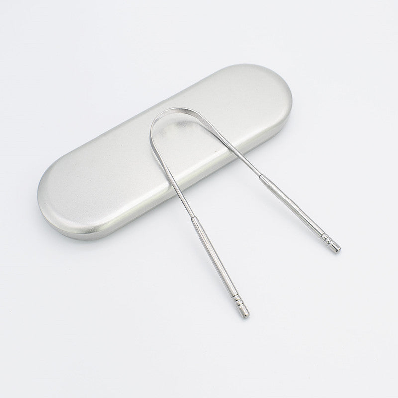 Stainless Steel Long-Handle Ergonomic Tongue Cleaner Bowlift