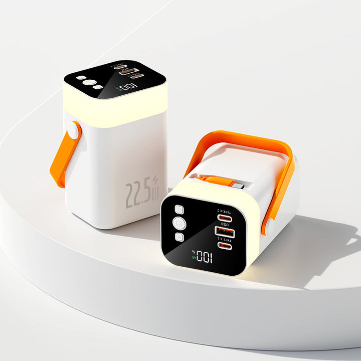 Practical powerbank with carrying handle and multiple connections Bowlift