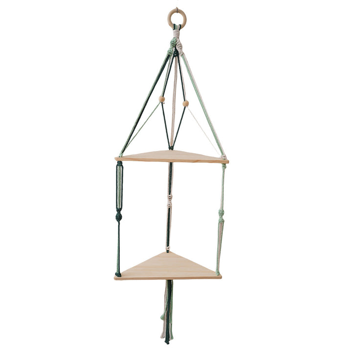 Triangular Macrame Hanging Shelf Bowlift