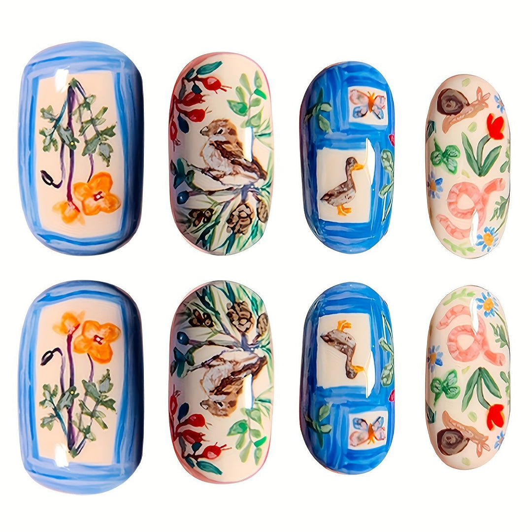 Creative Artistic Press-On Nail Set Bowlift