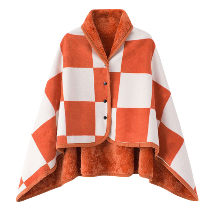 Ladies Cozy and Fashionable Blanket with Checkered Pattern Bowlift