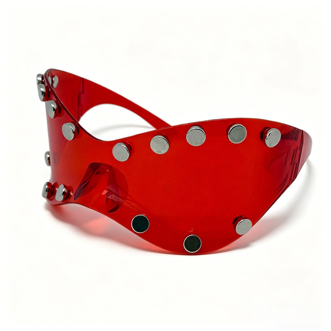 Women's futuristic designer sunglasses with decorative metal elements Bowlift