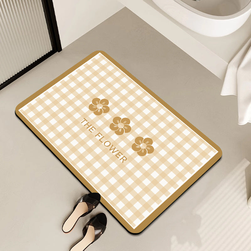 Stylish Floral Patterned Comfort Bath Mat Bowlift