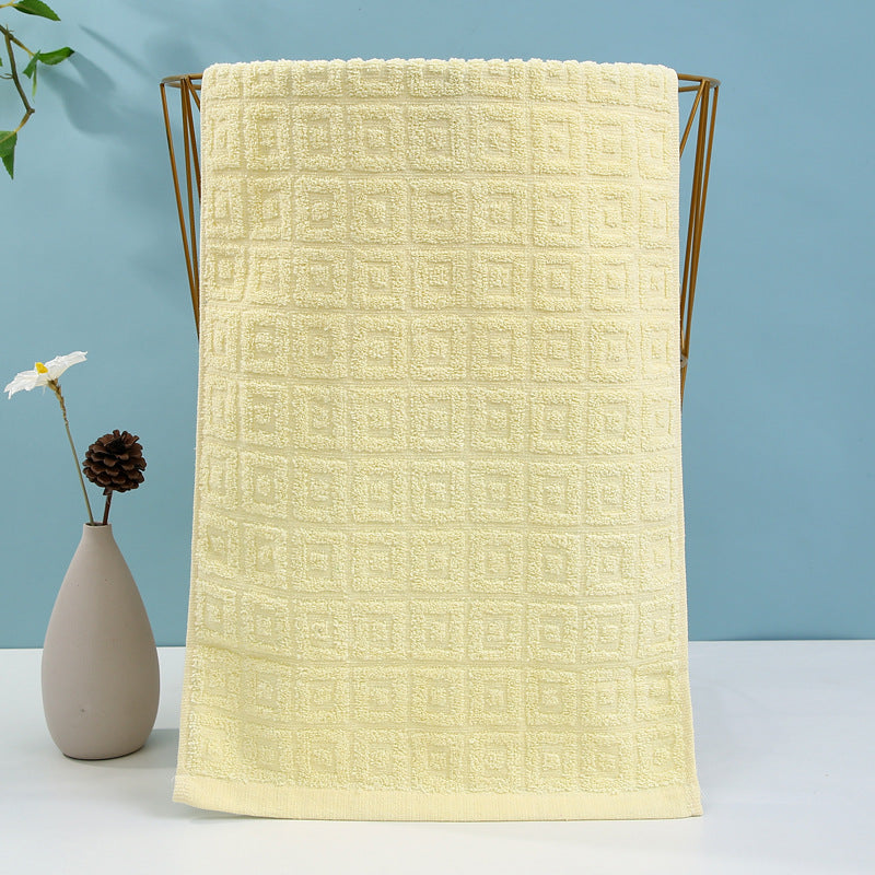 Terry Bath Towel With Luxurious Check Pattern Bowlift