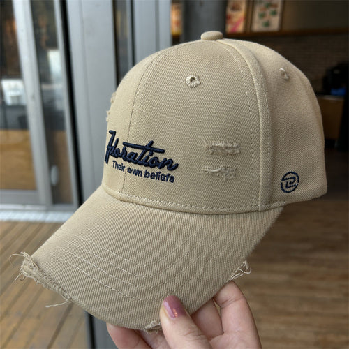 Distressed Embroidered Baseball Cap
