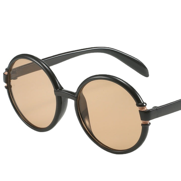 Women's round sunglasses in trendy leopard pattern with UV protection Bowlift