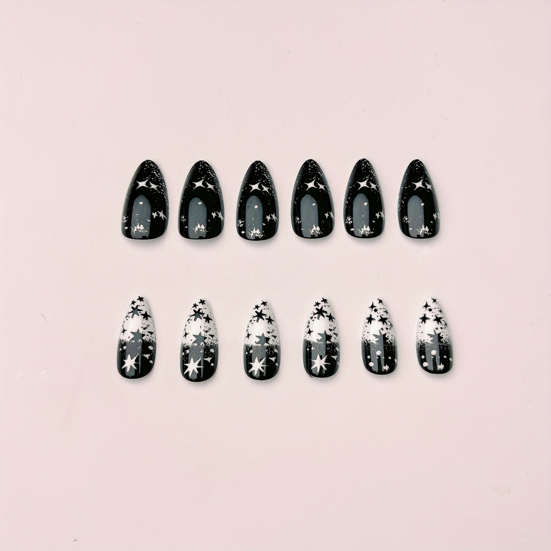 Artificial nail set with star motif Bowlift