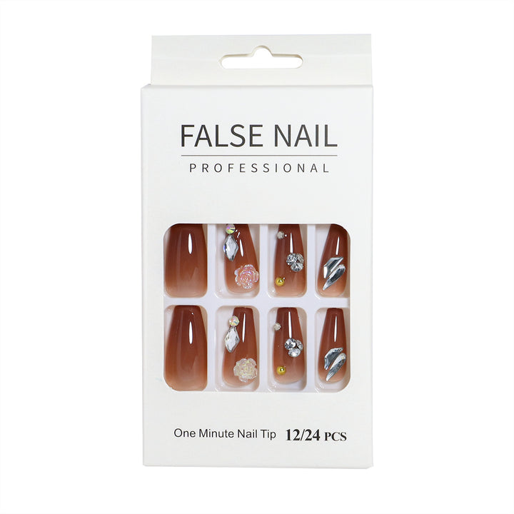 Decorative Press-On Nail Set with 3D Accents Bowlift