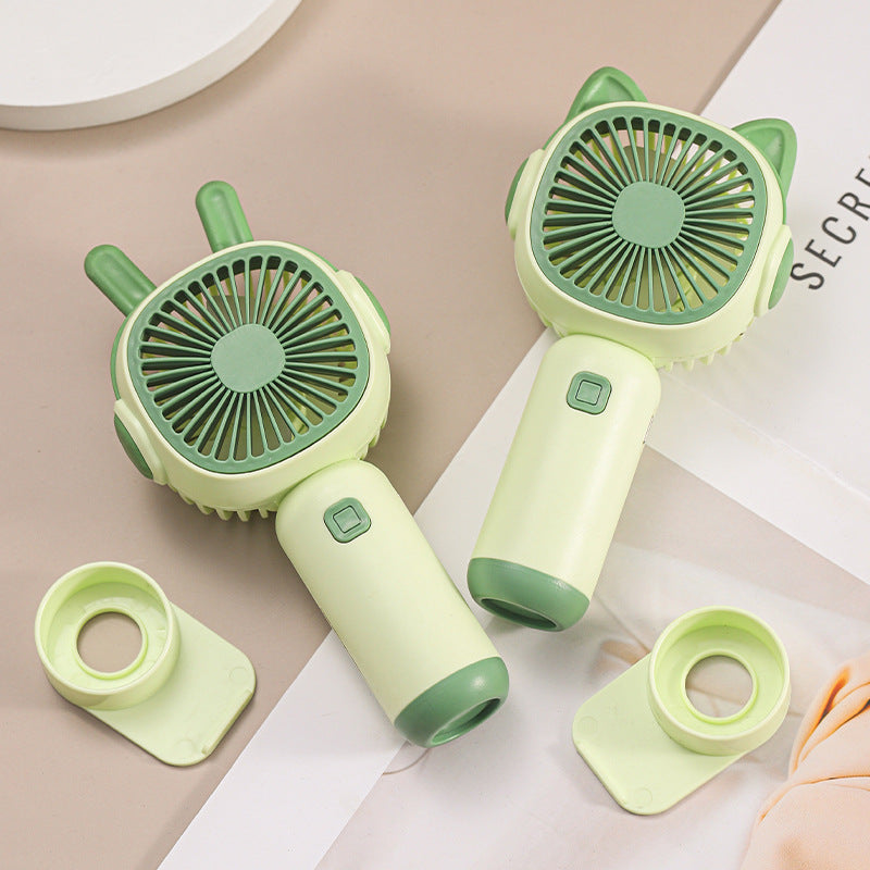 Portable Hand Fan with Cute Cat Ear Design Bowlift