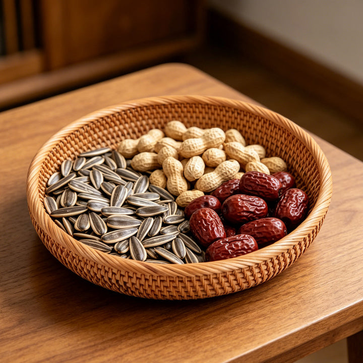 Round Decorative Woven Serving Tray Bowlift