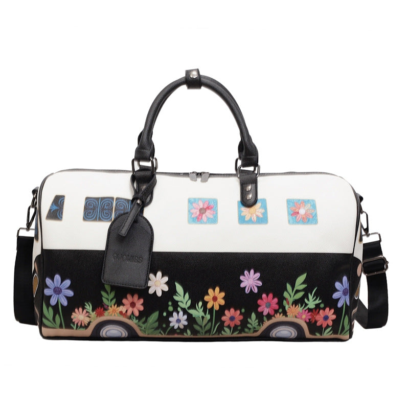 Artistic Floral Print Weekender Bag