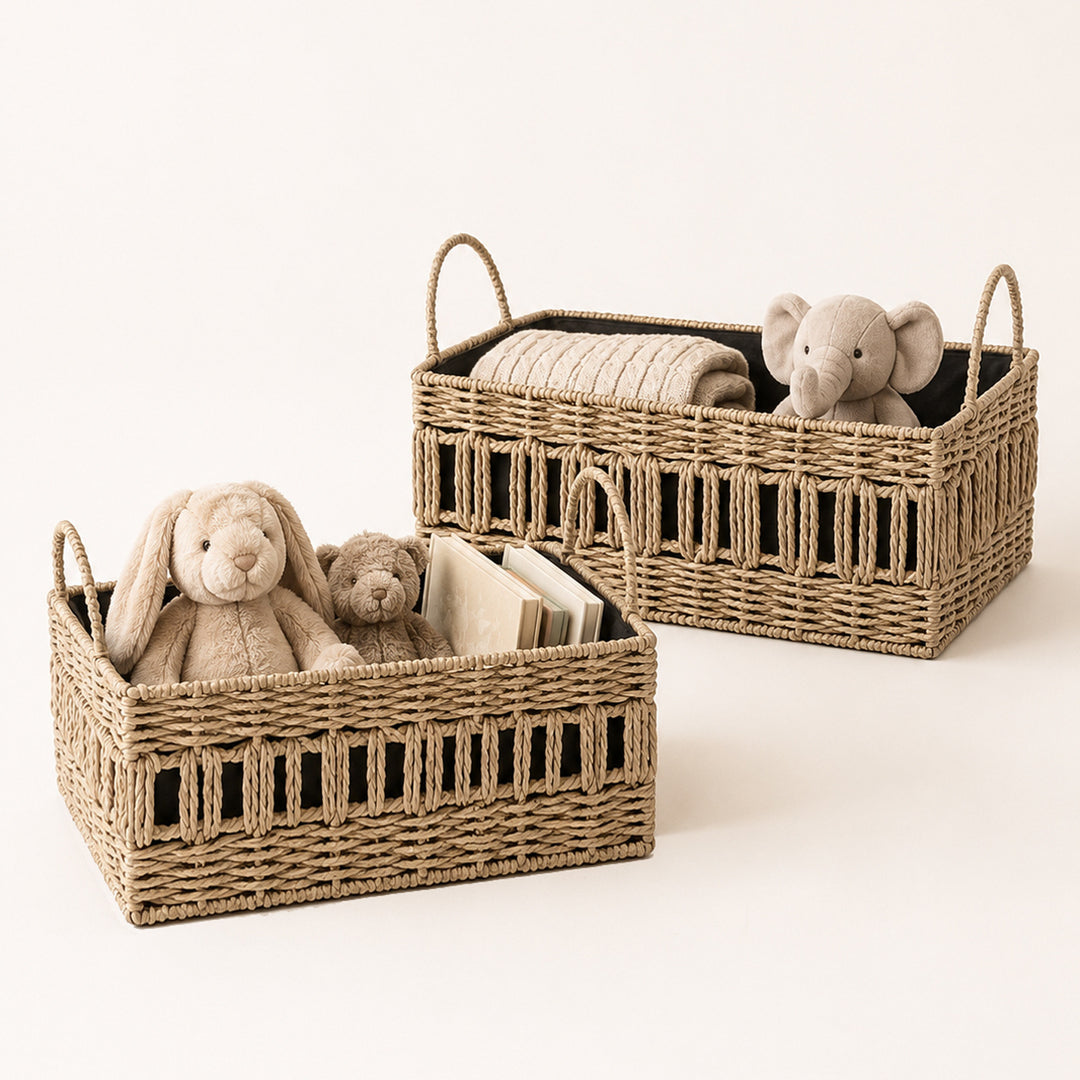 Versatile storage basket made of natural material Bowlift