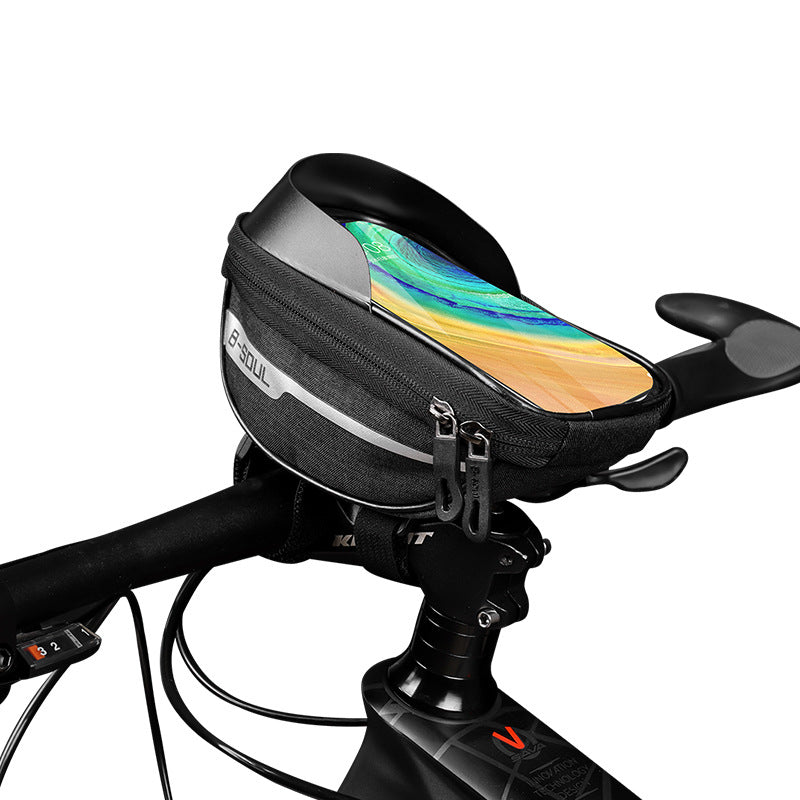 touchscreen handlebar phone bag with waterproof shell and reflective strip Bowlift