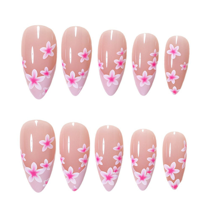Floral Accent Stiletto Nail Art Set Bowlift