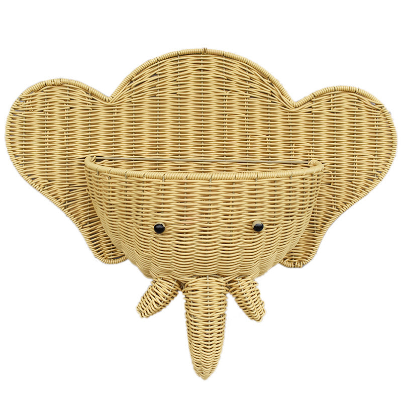 Decorative Elephant-Shaped Wall Basket Bowlift