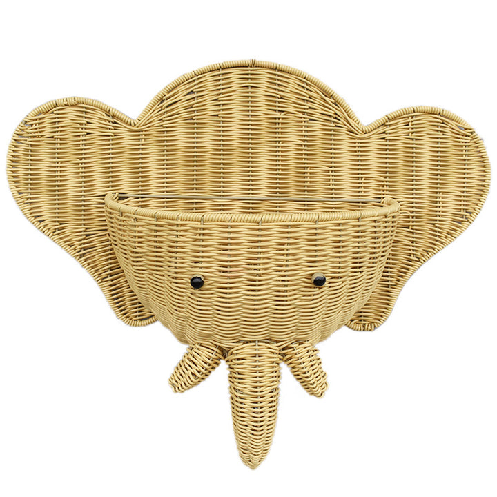 Decorative Elephant-Shaped Wall Basket Bowlift