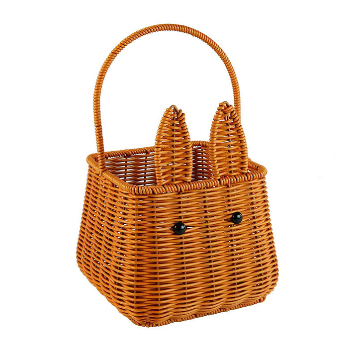 Cute Rabbit Ears Woven Storage Basket Bowlift