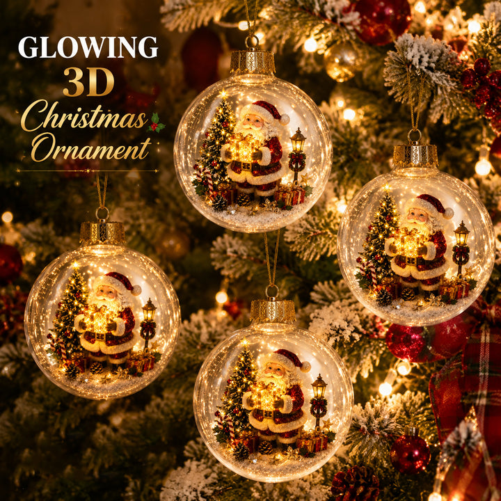 3D Santa Snow Globe Christmas Tree Ornament