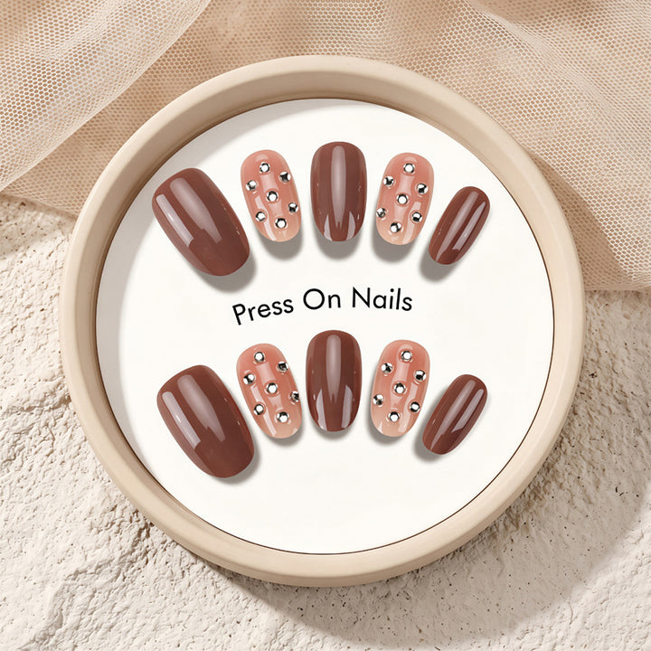 Decorative Press-On Nail Set with Star and Bow Designs Bowlift