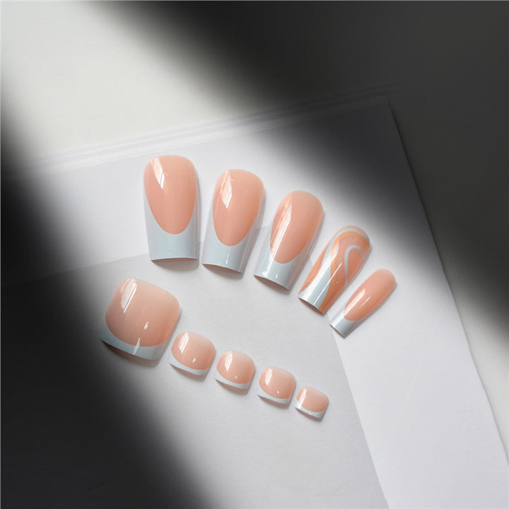 Artistic Swirl Design Press-On Nails Bowlift