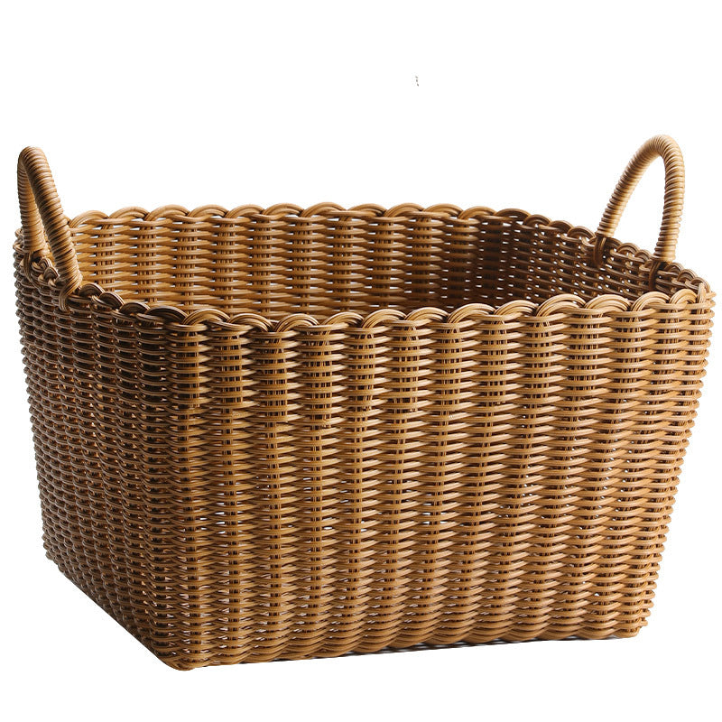 Handwoven Storage Basket with Handles Bowlift