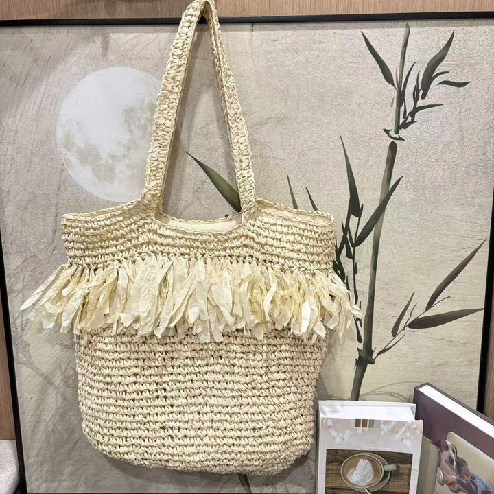 Large tote bag with fringed details Bowlift