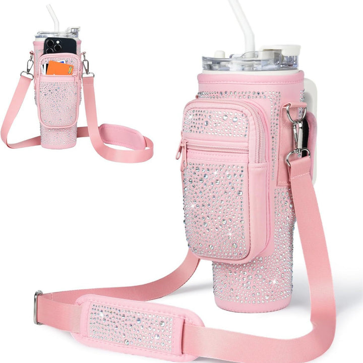 Ladies Glittering Drink Container Bag with Versatile Functionality Bowlift