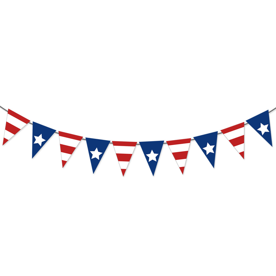 Unisex nan bunting with star motifs and stripes, weatherproof polyester party decoration Bowlift