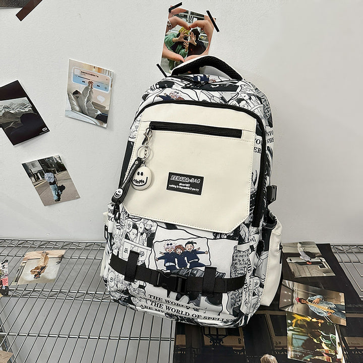 Artistic Graphic Print Backpack Bowlift