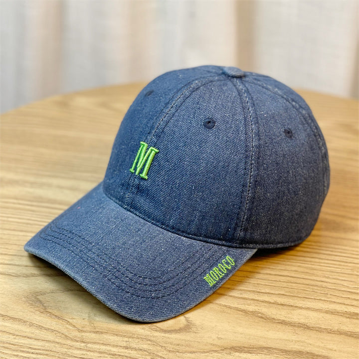 Men's Embroidered Denim Baseball Cap Bowlift