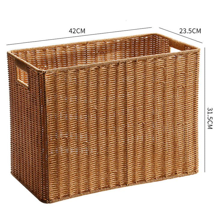 Rectangular Woven Storage Bin with Handles Bowlift