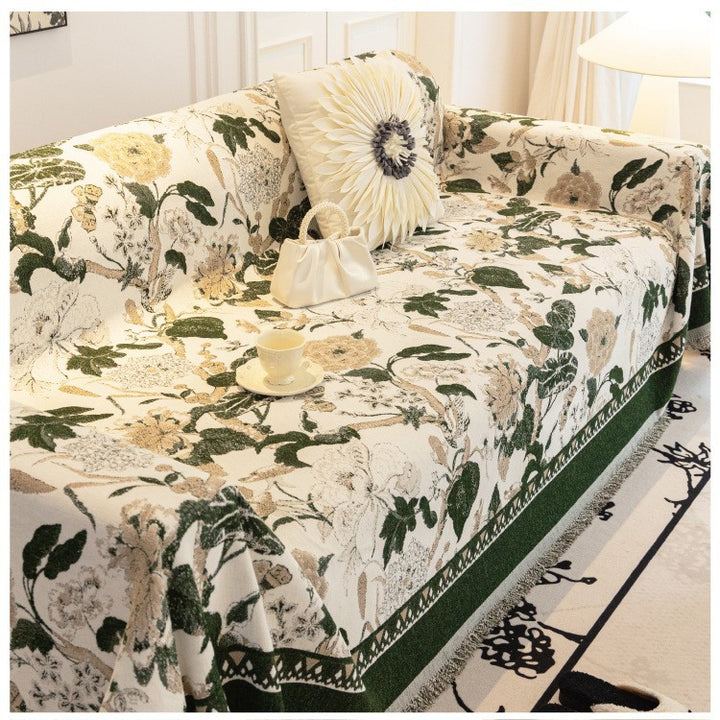 Decorative Floral Print Sofa Throw Cover