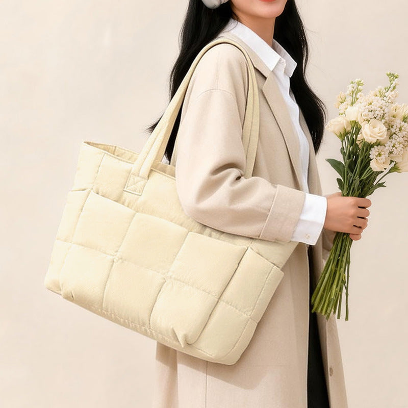 Quilted Multi-Pocket Tote Bowlift