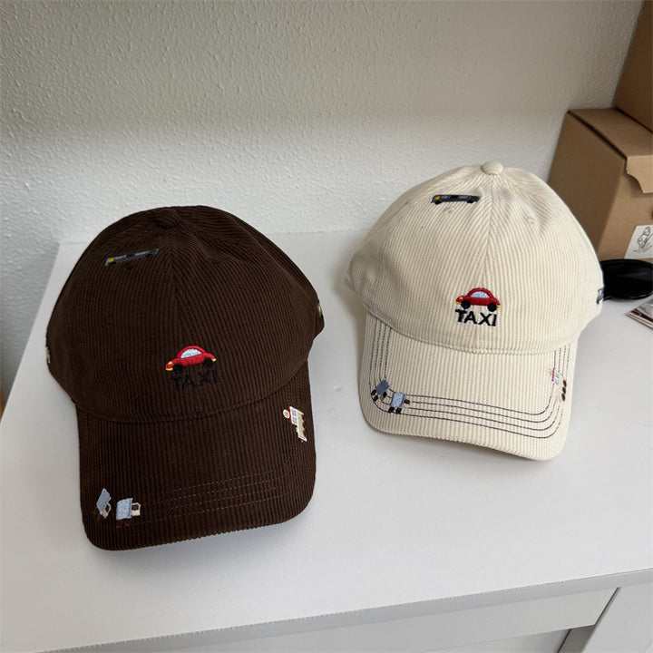 Men's Corduroy Taxi Embroidered Baseball Cap Bowlift