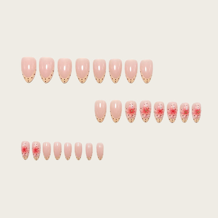 Artful Nail Extensions with Floral Accents Bowlift